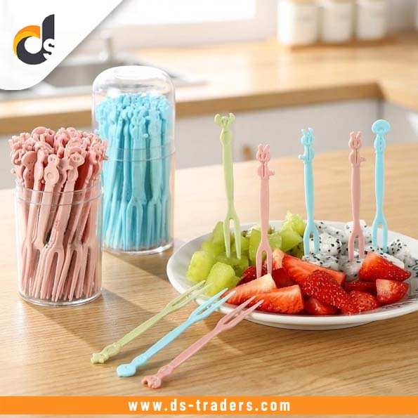 Plastic Cartoon Fruit Forks upto 40pcs