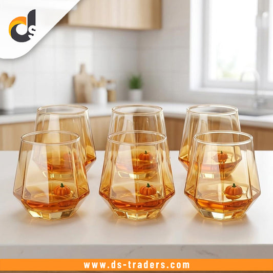 6PCs Signature Golden Glass Set