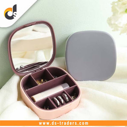 Portable Mini Jewelry Organizer with Mirror