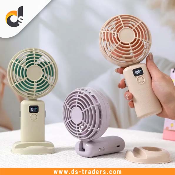 USB Rechargeable Handheld Fan with Digital Display