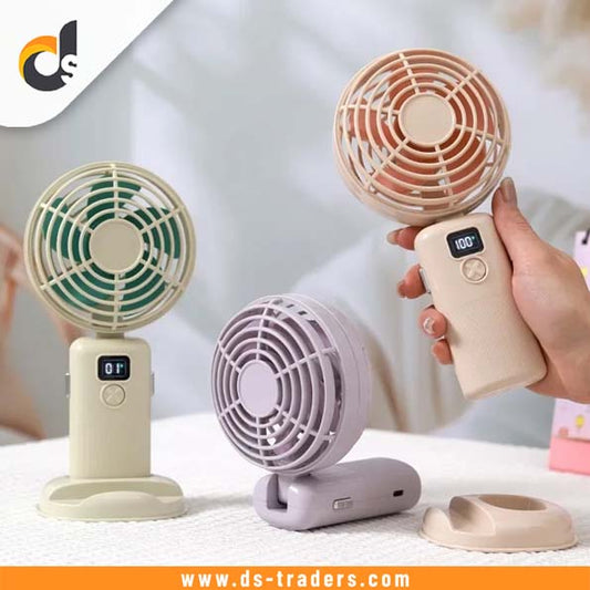 USB Rechargeable Handheld Fan with Digital Display