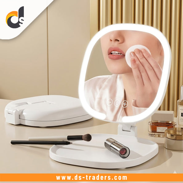 Foldable Desktop LED Makeup Mirror