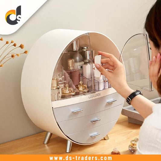 Dust-Free Oval Shape Cosmetic Organizer