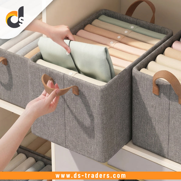 Foldable Clothes Storage Box With Steel Rods