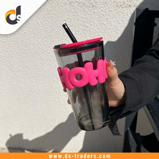 Glass Water Cup with Straw 450ML