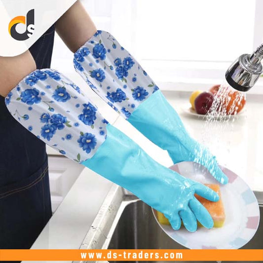 1 Pair Reusable Cleaning Gloves with Sleeve