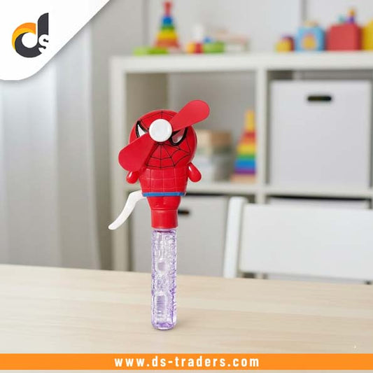 Cartoon Character Mini Hand Fan With Bubble Wand