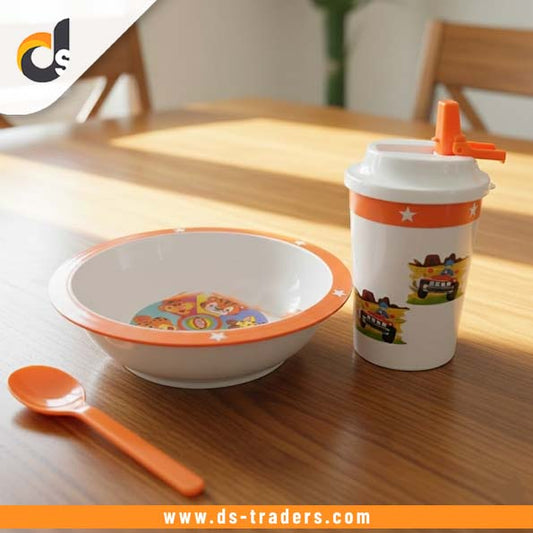 3 In 1 Kids Plastic Dinner Set