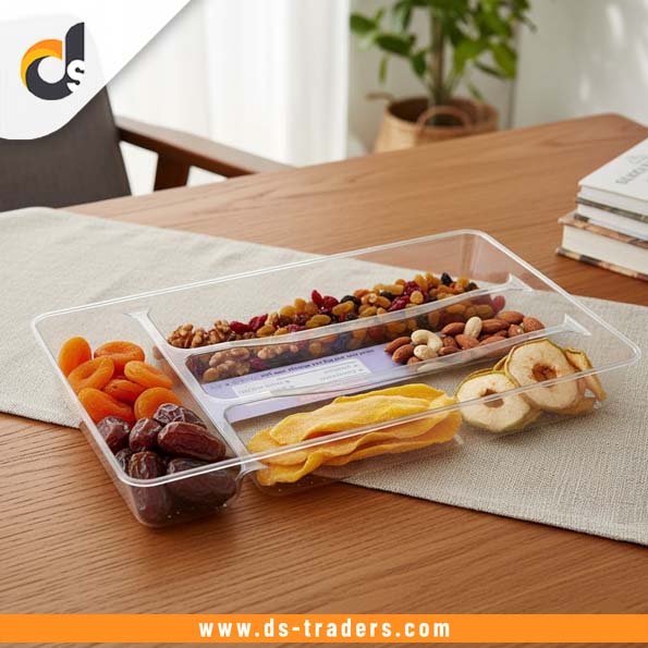 Frosted Acrylic 4 Protion Tray