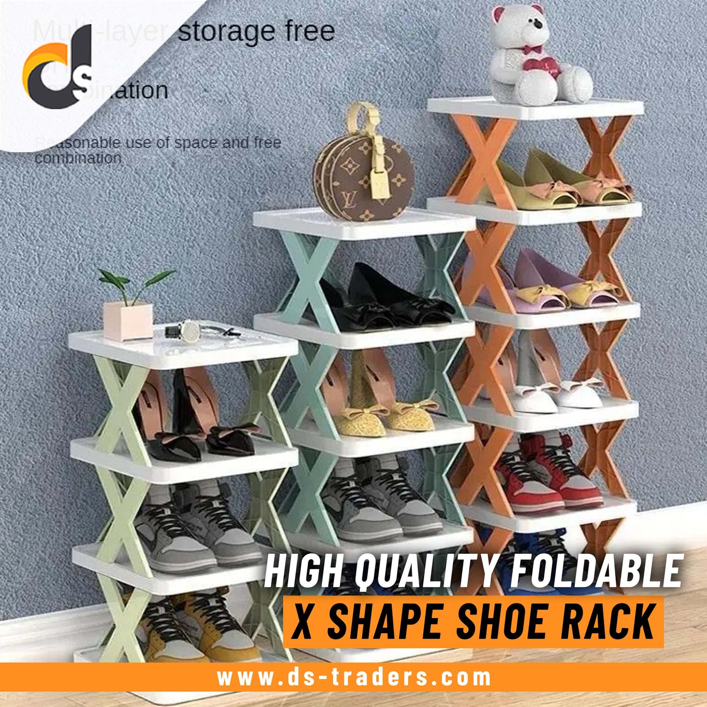 High Quality Foldable X Shape Shoe Rack
