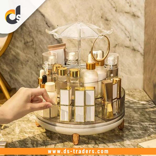 360 Rotating Acrylic Umbrella Cosmetic Organizer