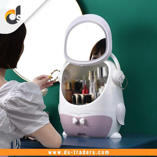 Modern Cosmetic Organizer with LED Mirror