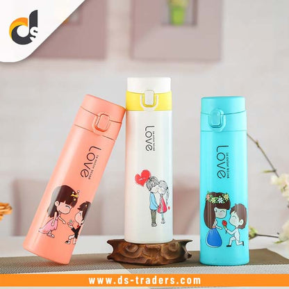 Creative Cartoon Printed Glass Water Bottle