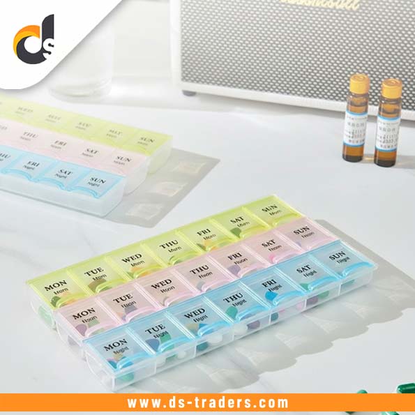 21 Compartment Pill Storage Case