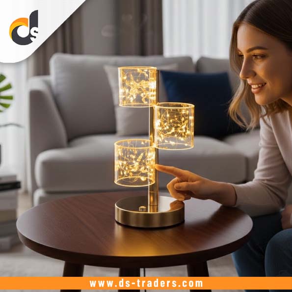 Rechargeable Frost Tri-Cylinder Table Lamp