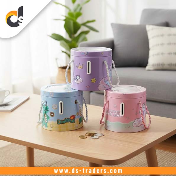 Metal Round Shape Kids Money Saving Box