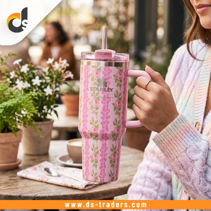 Stainless Steel Flower Printed Tumbler