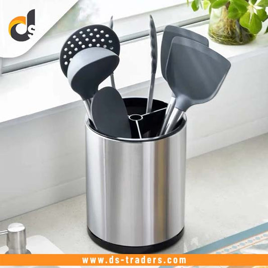 360° Rotating Stainless Steel Cutlery Holder