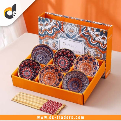 Creative Printed Ceramic Tableware Bowl Set