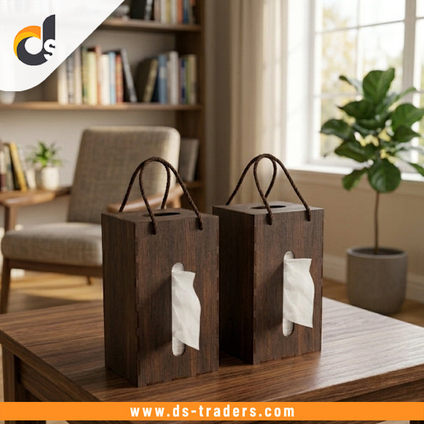 Portable Wooden Tissue Storage Box