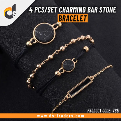 4 Pcs/Set Charming Bar Stone Bracelet