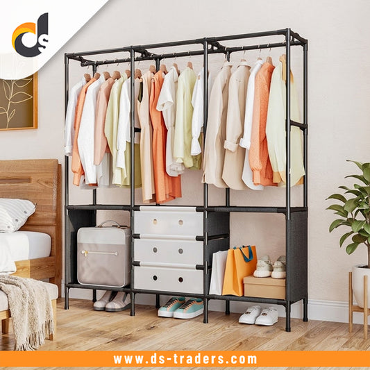 3 Row Metal Multifunctional Clothes Rack