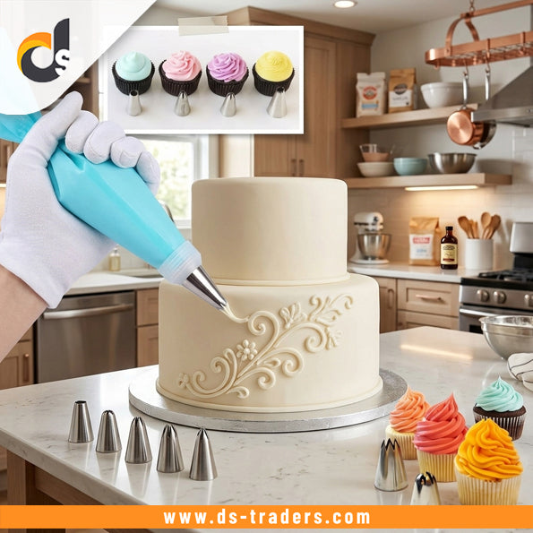 Cake Decorating Set with Steel Nozzles