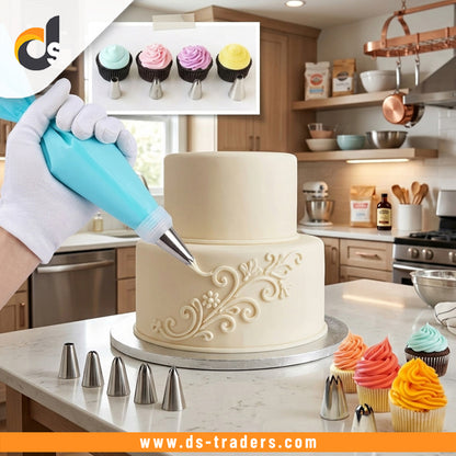 Cake Decorating Set with Steel Nozzles