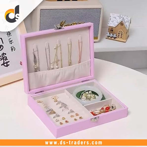 Leather Exterior Jewelry Organizer Box
