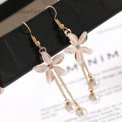 Elegant Star Pearl Drop Earrings
