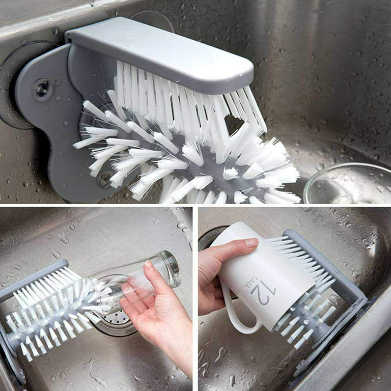 Glass Washer with Double Sided Bristle Brush