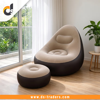 Comfortable Inflatable Sofa With Footrest