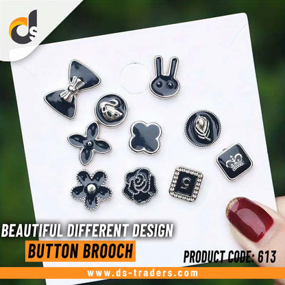 10pcs/Set Beautiful Different Design Button Brooch