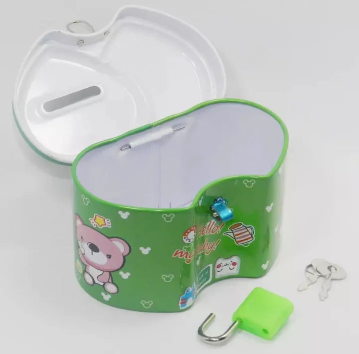 Double Heart Shape Metal Coin Box