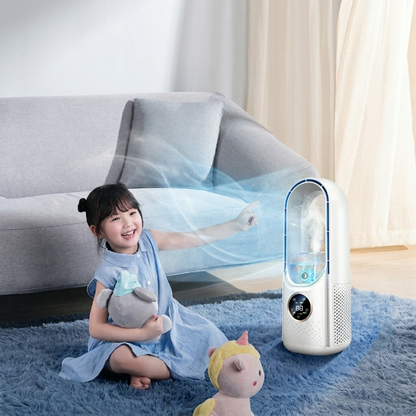 Desktop Bladeless Mist Fan with Digital Display