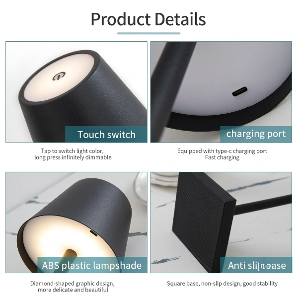 Rechargeable Touch Sensor LED Table Lamp