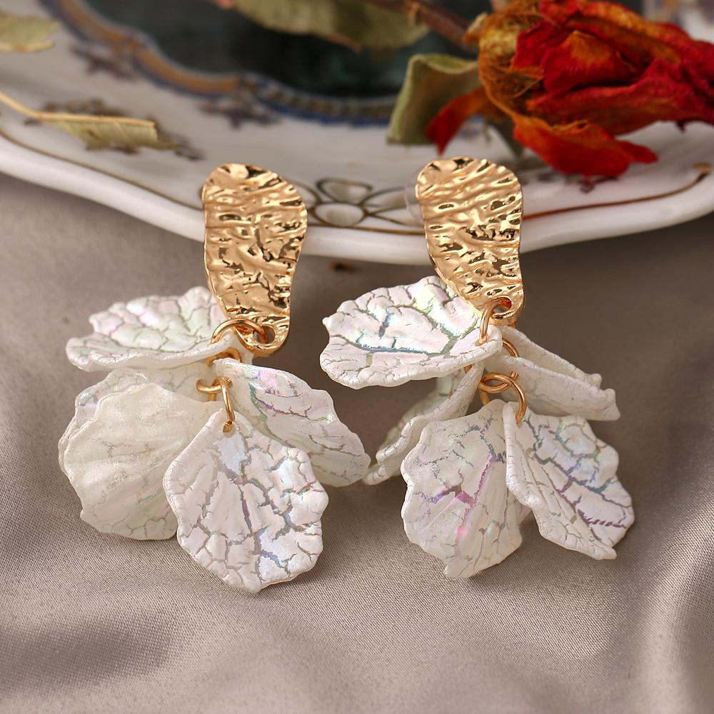 Glamorous Floral Petal Dangle Earrings