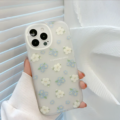 Glamorous White & Blue Flower - iPhone back cover only
