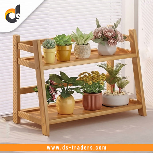 2 Layer Multi-Purpose Wooden Organizer Shelf