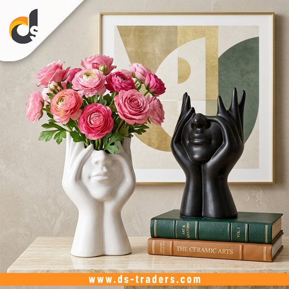 Elegant Abstract Face Decorative Vase