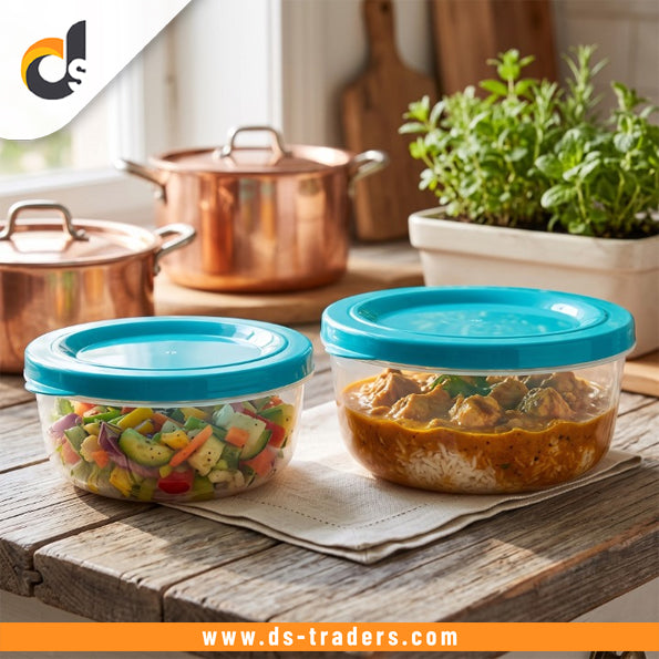 2PCs Transparent Airtight Storage Bowls