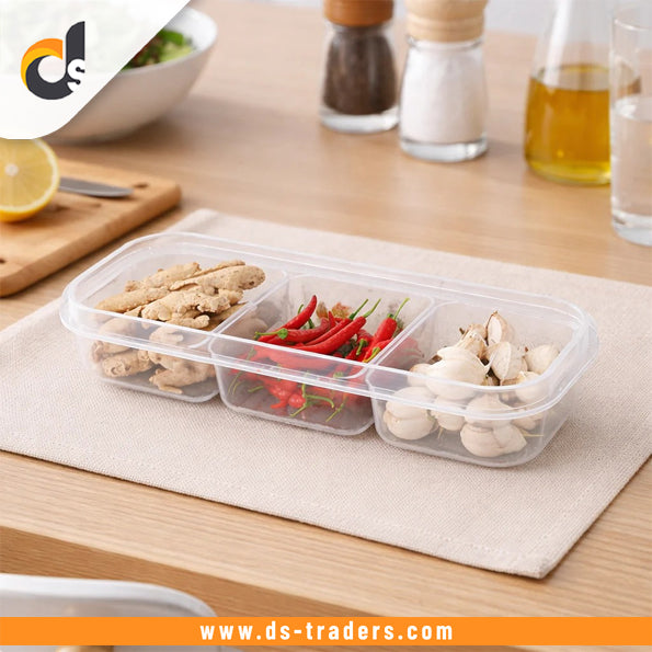 3-Section Storage Box with Soft Seal Lids