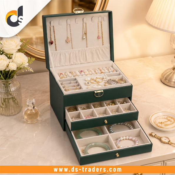 Luxury 3-Layer Jewelry Organizer Box