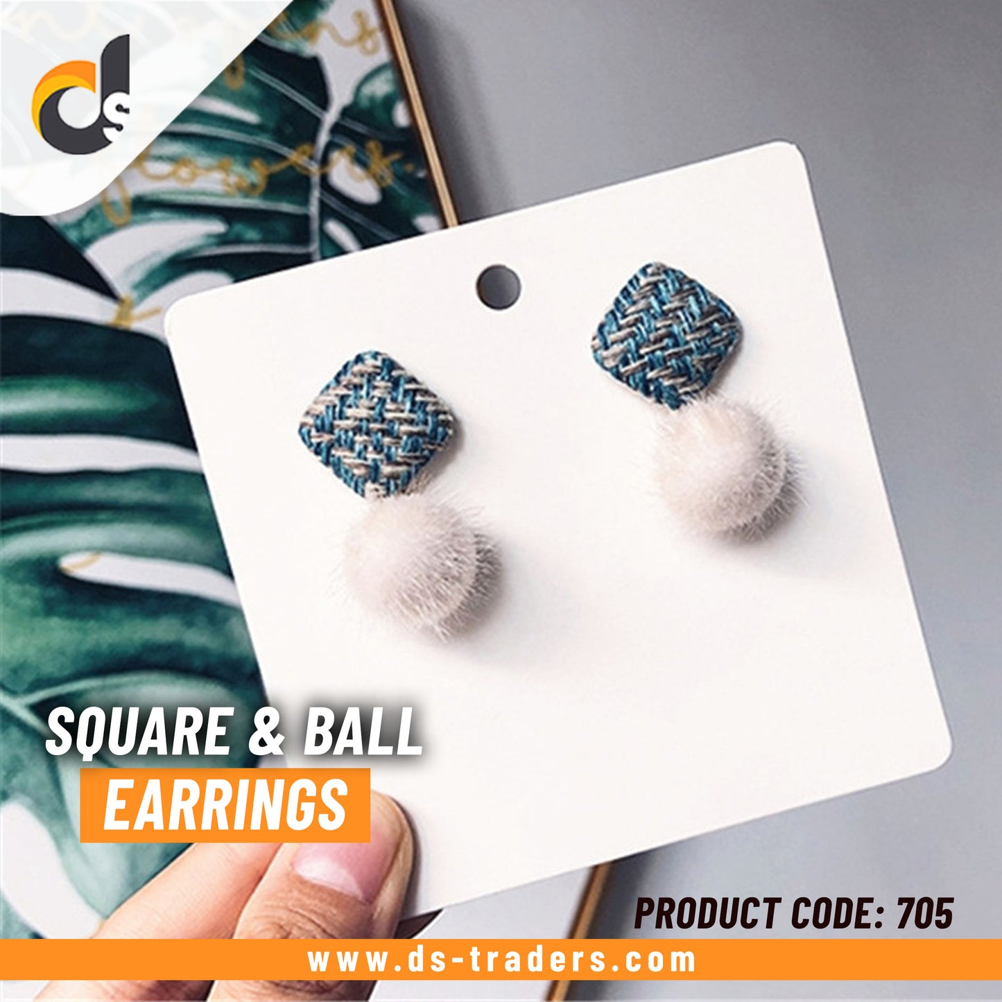 Fashion Square & Ball Shape Earrings - DS Trades