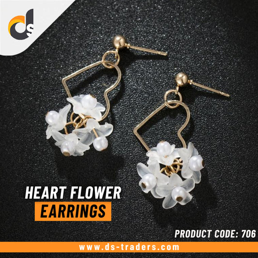 Heart & Flower Earrings - DS Traders