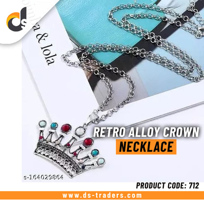 Retro Alloy Crown Necklace - DS Traders