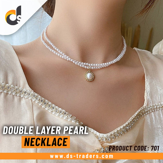 Double Layer Pearl Choker Necklace - Ds Traders
