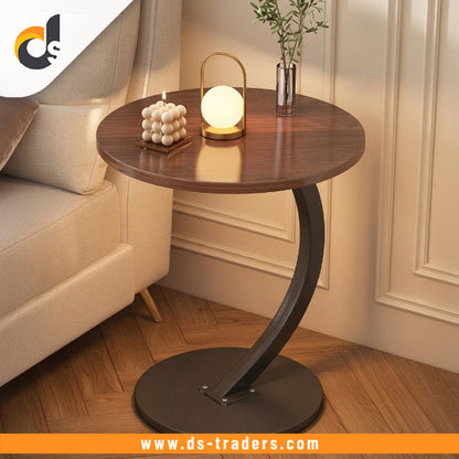 Portable Round Wooden Side Table