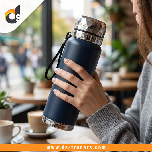Luxury Diamond Cut Hot & Cold Water Bottle with Strap