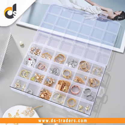 24 Grid Transparent Jewelry Storage Box